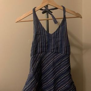 striped halter tie top